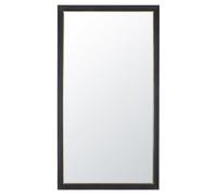 Espejo rectangular grande de madera de pino negro y dorado, 118x212 cm