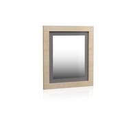 duehome | Espejo Cuadrado, Espejo de Pared, Modelo Kira, Acabado en Color Cambria y Grafito, Medidas: 75 cm (Ancho) x 90 cm (Alto) x 3,5 cm (Fondo)