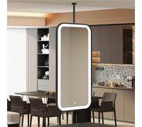 Espejo rectangular LED para colgar en el techo，espejos de tocador de baño con marco de metal con luces，espejo montado en el techo para sala de estar，dormitorio，decoración de entrada(40cmx70cm)