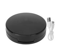 Espejo Redondo con luz LED, Estuche Compacto, cojín, Base, Paquete vacío, portátil para Varias Ocasiones