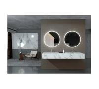 Espejo Redondo con Marco Acrílico Totalmente Iluminado con Acabado Translúcido Atenas de LedImex - 80 cm