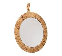 Espejo redondo de fibra natural marrón d35/25x02