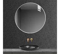 Espejo redondo de pared para sala de estar, 30 cm, 40 cm, 50 cm, 60 cm y 70 cm, de aluminio, HD, a prueba de explosiones, decorativo para dormitorio y tocador (tamaño: 50 cm, color: blanco).