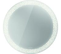 Espejo redondo Duravit Happy D.2 Plus con iluminación, versión con sensor, con calefacción de espejo, 700x700x47mm, blanco mate, HP7480G00000100, Versión: Decoración del campo luminoso: orgánico