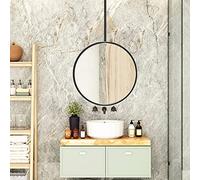 Espejo Redondo Moderno de Techo con Marco de Metal para Colgar en el Techo, Espejo Flotante para baño, Espejo de tocador de Pared, Espejo Decorativo cosmético para Maquillaje, tocadores de d