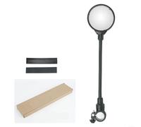 Espejo retrovisor compatible con manillar con lente de espejo convexo acrílico de 80 mm, carcasa de ABS, soporte de aluminio y base de goma