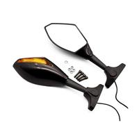 Espejo Retrovisor Con Intermitente Integrado Carenado Motocicleta - Para Suzuki GSXR GSX-R 600 750 1000 K1 K2 K3 K4 K5 K6 K7 K8 K9(ABS Plastic Black)