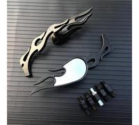 Espejo retrovisor Cromado Negro Llama Rebel 250 Shadow 600 750 VTX VT Espejos Laterales de Motocicleta(Black)