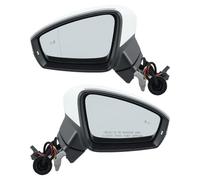 Espejo retrovisor de 8 pines compatible con VW Tiguan 2018-2023, blanco, con doble enchufe y luz de punto ciego.(Left and Right)