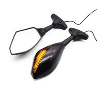 Espejo Retrovisor De Fibra Carbono para Motocicleta, Espejos Retrovisores con Señal Giro para Yamaha FZR600 YZF600 YZF R6 R6S FJR1300 XJ6 Diversion F