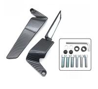 Espejo Retrovisor de Moto para Suzuki GZ 125 Marauder,Espejos Laterales Ajustables ala Viento con Rotación 360 Grados,ala Aerodinámica 2 en 1,A/CarbonFiber