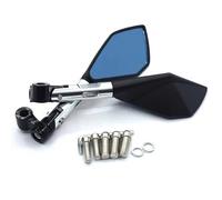 Espejo Retrovisor De Motocicleta Aleación Aluminio 8mm Y 10mm Para G650 G650X G650GS R NineT K1200R HP2 Enduro R1150GS(Plata)