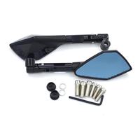 Espejo Retrovisor De Motocicleta Aluminio Y Vidrio Azul Para G650X G650GS R NineT K1200R HP2 Enduro R1150GS G310R G650(Negro)