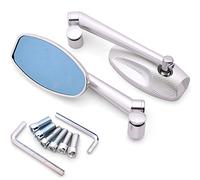 Espejo Retrovisor De Motocicleta CNC De Aluminio Azul Espejos Retrovisores Laterales Antideslumbrantes Para Yamaha YQ50 Aerox MBK Nitro XT600 NVX155 AEROX155(Plata)