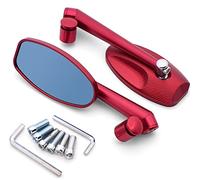 Espejo Retrovisor De Motocicleta CNC Espejo Retrovisor De Aluminio Azul Espejos Retrovisores Laterales Antideslumbrantes Para Honda CB190R GROM MSX125 RC51(Rojo)