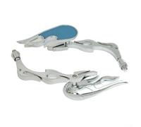 Espejo retrovisor de motocicleta de aleación de aluminio con protección ABS para scooter y bicicleta eléctrica, diseño retro, montaje universal, azul (Electroplating Blue)
