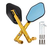 Espejo Retrovisor De Motocicleta Espejo Retrovisor De Aluminio CNC Espejos Retrovisores Espejo Lateral Antideslumbrante Azul Para Benelli CAFFE NERO 150 Todo El Año(Rojo)