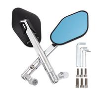 Espejo Retrovisor De Motocicleta Espejo Retrovisor De Aluminio CNC Espejos Retrovisores Espejo Lateral Antideslumbrante Azul Para K1300 K1300S K1300R K1300GT 2009-2015(Plata)