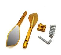 Espejo Retrovisor De Motocicleta, Espejos Laterales Aluminio Para Suzuki GSF600, Para Bandit, Para BURGMAN 400 GS 500E 1000 GSX250(Gold)