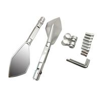 Espejo Retrovisor De Motocicleta, Espejos Laterales Aluminio Para Suzuki GSF600, Para Bandit, Para BURGMAN 400 GS 500E 1000 GSX250(Plata)