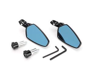 Espejo retrovisor de motocicleta, lado izquierdo y derecho, 7/8 pulg., 22 mm, extremo de barra de manillar, espejo retrovisor lateral de motocicleta, aleación de aluminio, rotación de 360 grados, un