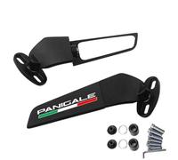 Espejo retrovisor de Motocicleta para Ducati Panigale V2 V4 V4S 899 959 1199 1299 Motocicleta CNC Espejo retrovisor ala Fija(Black-a)