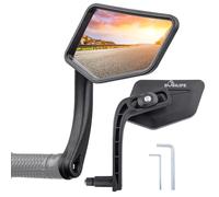 Espejo retrovisor del extremo del manillar de la bicicleta - Espejo retrovisor de lente convexa HD ajustable en 360 ° de gran tamaño para bicicleta de montaña Scooter E-bike, paquete de 2