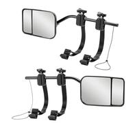 Espejo Retrovisor Extensible Universal Ajustable con Doble Soporte Espejo Doble Convexo Multi-ángulos para Remolque Furgoneta Camion Tractor 2 Unidades Color Negro 2 Bolsas de Almacenamiento incluidas