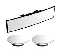 Espejo Retrovisor Interior con Par de Espejos Redondos Antideslumbrante, Gran Angular y Curvo - Accesorios para Automóvil