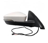 Espejo Retrovisor Izquierdo Y Derecho Para Skoda Para Octavia 2014-2017 Ajuste Lente Calefacción Plegable Eléctrico Intermitentes Espejo Completo(BLANCO,6pin right)