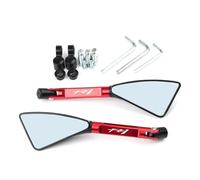 Espejo Retrovisor Lateral De Aluminio CNC para Motocicleta para Yama&ha FZ1 FA&zer, Espejo Retrovisor De 8mm Y 10mm(Rojo)