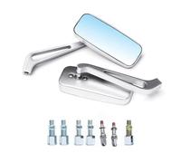 Espejo Retrovisor Lateral Motocicleta para Softail Sportster Chopper Bobber Touring Cruiser Street Bike(Plata)