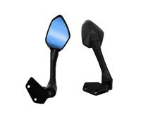 Espejo Retrovisor Lateral para Motocicleta, De Cristal Azul Y Blanco Plegable para CFMOTO 250SR CF250-6 250-6A, con Amplio Campo Visión Espejo Reflector(Negro 2)