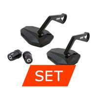 Espejo retrovisor manillar completo Highsider Victory, tapas M10, contrapesos M8