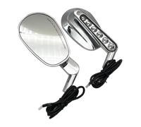 Espejo Retrovisor Manillar Motocicleta para V-Rod para VRSCF 2009-2017 8MM Motocicleta Retrovisores Espejos con LED Inter Mitentes(1Pair Sliver)