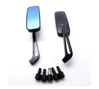Espejo Retrovisor Moto Espejo Retrovisor Universal para Manillar De Motocicleta Cuadrado Cristal Azul Ahumado 8 Mm/10 Mm Espejo Motocicleta(Black)