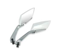 Espejo retrovisor motocicleta Espejos Laterales Motocicleta Apariencia De Fibra Carbono Cristal Blanco Accesorios Deportivos Universales 1 Par Espejos Moto Lateral(WHITE)
