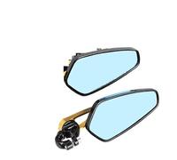 Espejo retrovisor motocicleta Espejos Retrovisores Laterales Para Motocicleta De 7/8 "y 22mm Universales Espejo Manillar Extremo Barra Scooter Espejos Motocicletas(Gold)