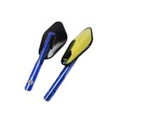 Espejo retrovisor motocicleta Para Bicicleta Calle E-bike Amarillo Octogonal CNC Espejo Marcha Atrás Aluminio Modificado Para Motocicleta Scooter Espejos Motocicletas(Blue)