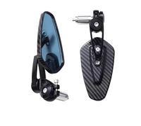 Espejo retrovisor motocicleta Para Espejo Retrovisor Universal Aluminio Motocicleta Manillar Diseño Fibra Carbono Vidrio Azul Mango Lateral Espejos Moto Lateral(Black)