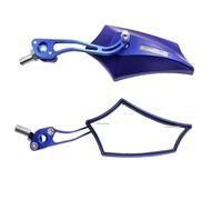 Espejo retrovisor motocicleta Para Espejo Retrovisor Universal Motocicleta Varilla Aleación Ajustable 8 10mm Roscado Bicicleta Scooter Para Cruiser Espejos Retrovisores Moto(1 pair blue)