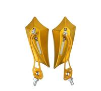 Espejo retrovisor motocicleta Para Espejo Retrovisor Universal Motocicleta Varilla Aleación Ajustable 8 10mm Roscado Bicicleta Scooter Para Cruiser Espejos Moto Lateral(1 pair gold)