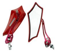 Espejo retrovisor motocicleta Para Motocicleta Universal Bicicleta 8mm 10mm Vista Trasera Lateral Scooter ATV Espejos Retrovisores Con Adaptador Espejos Moto Lateral(Red)