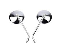 Espejo retrovisor motocicleta Para Universal 10mm Scooter E-Bike Retro Espejos Retrovisores Motocicleta Ajustable ABS HD Visión Espejo Lateral Espejos Motocicletas(Bigger Silver)