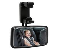 Espejo retrovisor para bebés, espejo giratorio de 360° para visión trasera del bebé, espejo retrovisor irrompible, espejo con clip para asiento de coche orientado hacia atrás para bebés recién nacidos