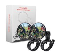 Espejo retrovisor para bicicleta, 2 unidades, giratorio 360°, plegable, universal, para manillar de 15 - 35 mm, bicicleta eléctrica izquierda, espejo para bicicleta de carretera, scooter, bicicleta de