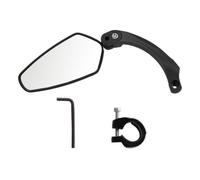 Espejo Retrovisor para Bicicleta de Montaña, Giratorio 360 Grados | Visión Amplia Trasera, Montaje en Manillar, Vidrio y Nylon, Acabado Pulido Negro