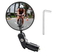 Espejo retrovisor para bicicleta eléctrica a la izquierda, giratorio 360° y plegable, espejo convexo gran angular HD, espejo final de manillar para bicicleta de montaña, bicicleta de carreras
