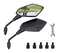 Espejo Retrovisor Para M8/M10 Compatible Manillar De Motocicleta Scooter Espejo Retrovisor Universal Con Doble Toma Y Perno Roscado Retrovisores Moto(M8)