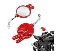 Espejo retrovisor para manillar de motocicleta, 1 par de reflectores laterales ajustables, cristal de espejo retrovisor giratorio de 360°, marco de metal resistente, espejo transparente para montar en